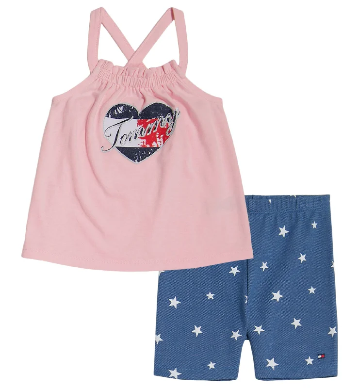 Tommy Hilfiger Little Girls Top Bike Shorts 2 Piece Set