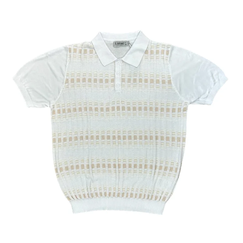 Lavane Short Sleeve Fancy Polo Shirt -White