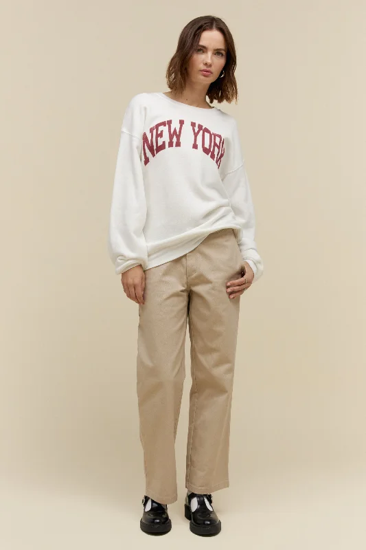 New York BF Sweatshirt in Bleach White