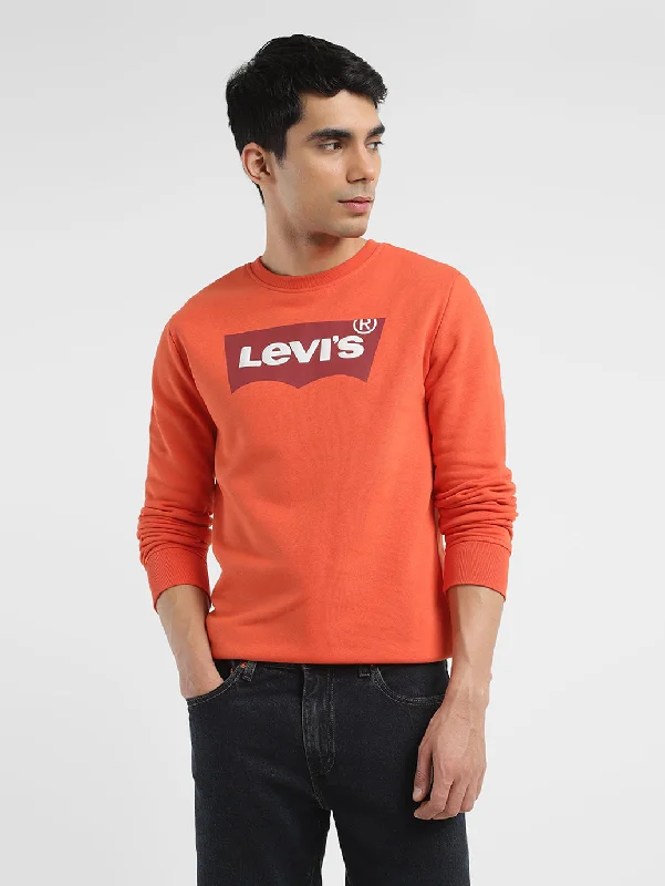 Men's Solid Red Crew Neck Sweatshirt