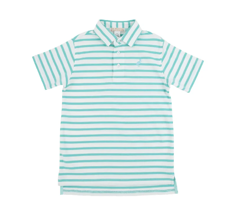 Prim & Proper Polo Turks Teal Stripe