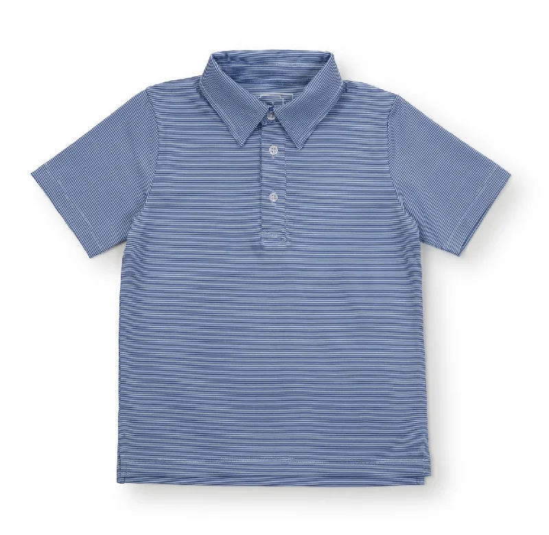 Will Blue Stripe Performance Polo