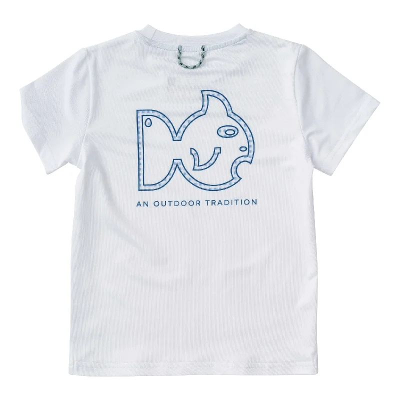 Logo Performance Fishing Tee on White