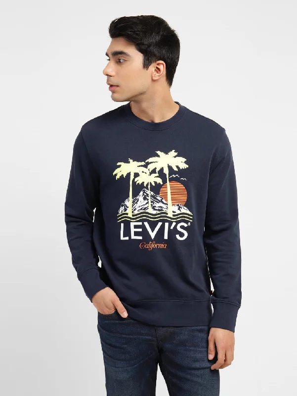 Men's Graphic Print Crew Neck Sweatshirt