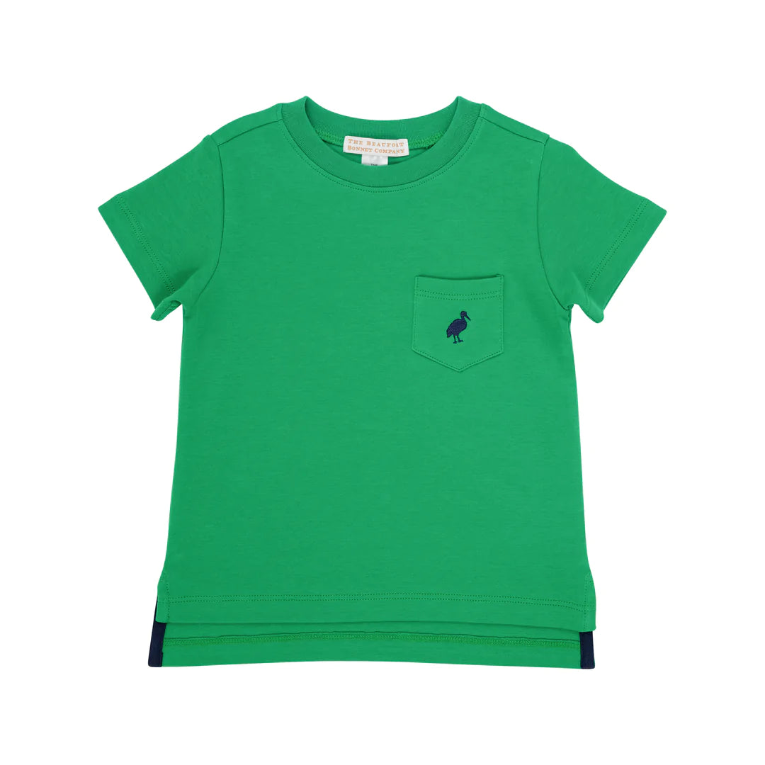 Carter Crewneck (With Pocket) Kiawah Kelly Green With Nantucket Navy Stork