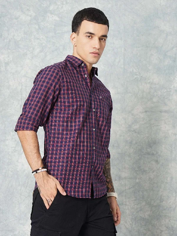 Men's Checked Slim Fit Shirt