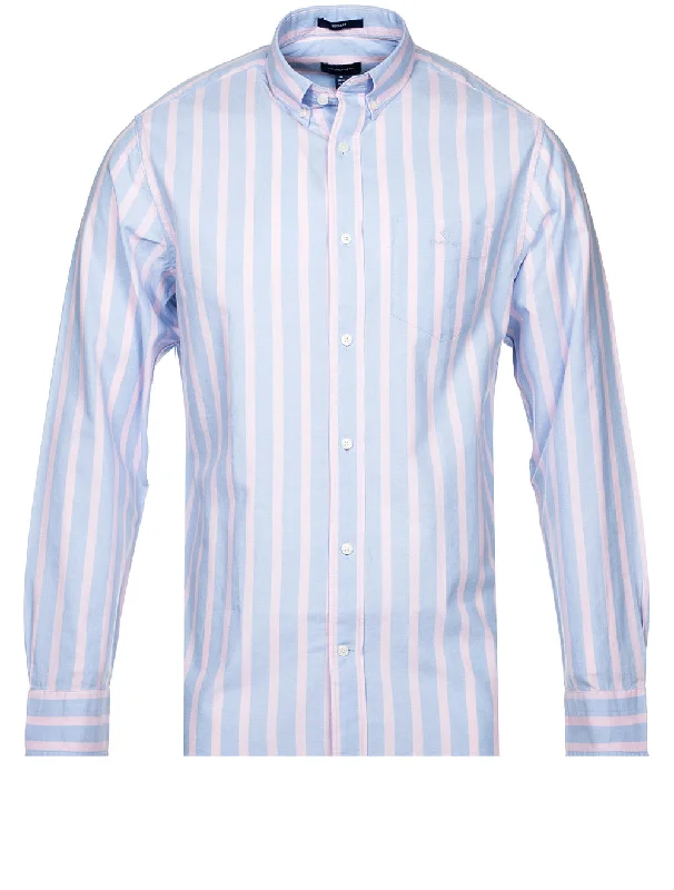 Regular Fit Stripe Pastel Oxford Shirt Capri Blue