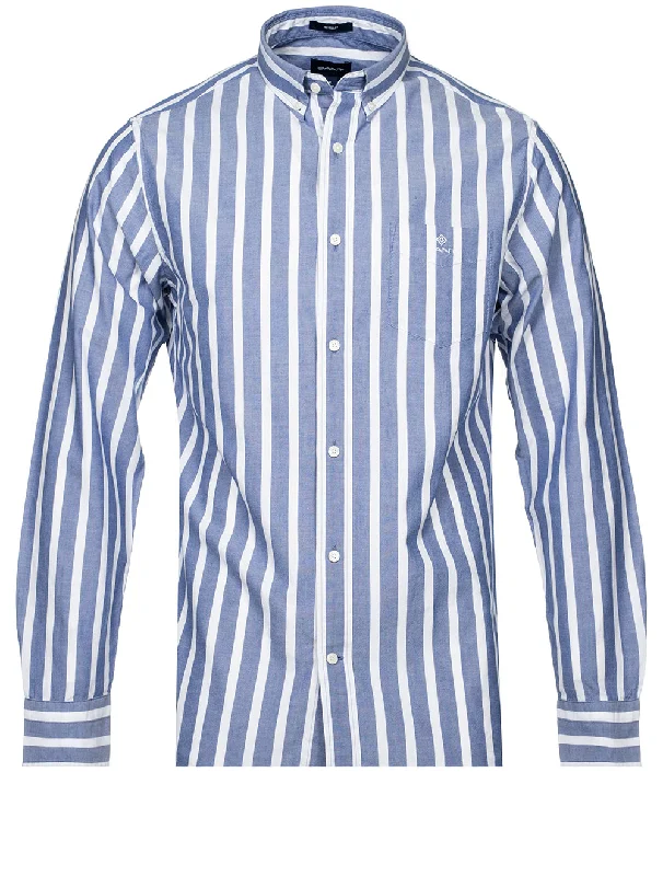 Regular Fit Stripe Pastel Oxford Shirt College Blue