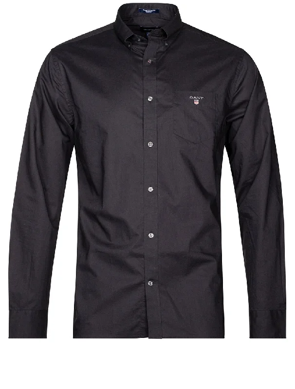 Regular Fit Broadcloth Shirt Black