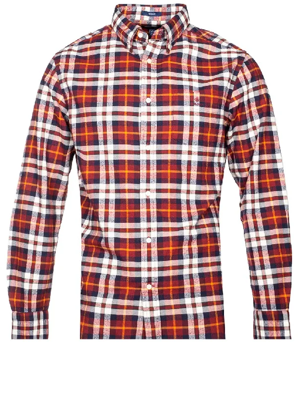 Regular Fit Brushed Oxford Tartan Shirt Cabernet Red