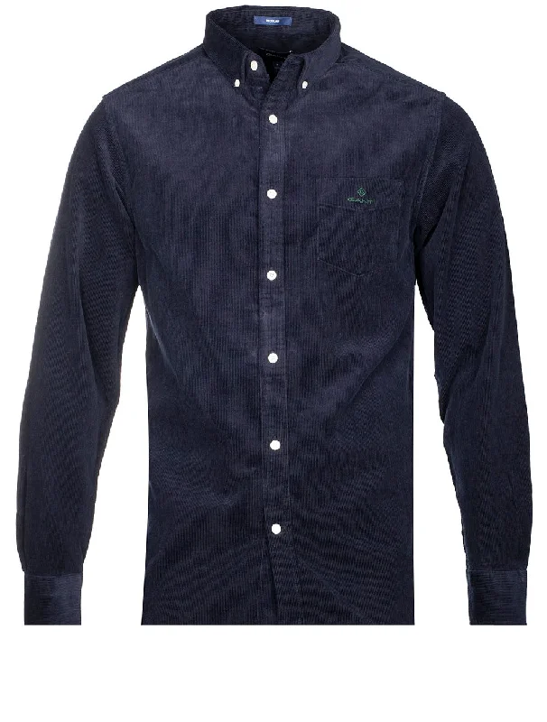 Regular Fit Corduroy Shirt Evening Blue