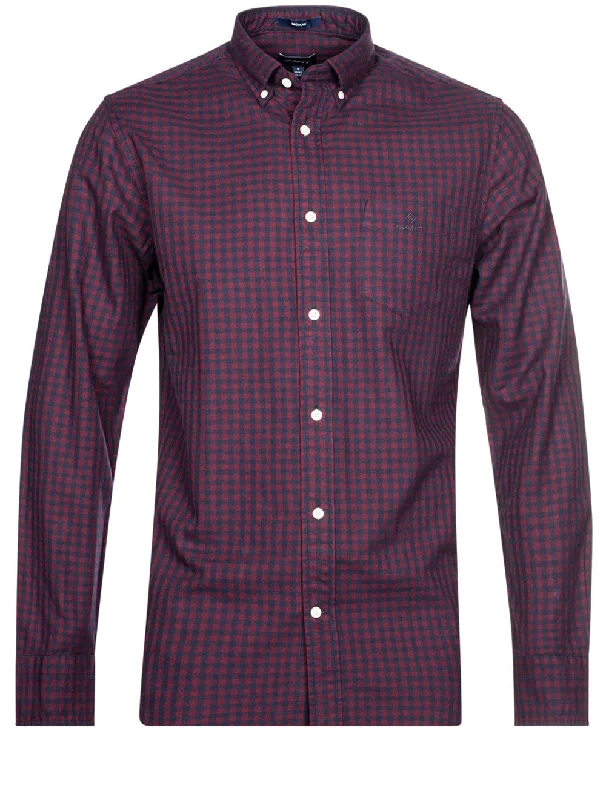 Regular Fit Jaspe Gingham Shirt Cabernet Red