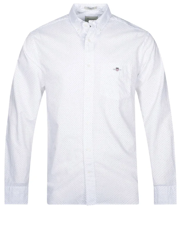 Regular Fit Micro Dot Poplin Shirt White