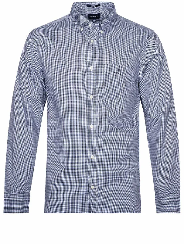 Regular Fit Poplin Micro Gingham Shirt College Blue