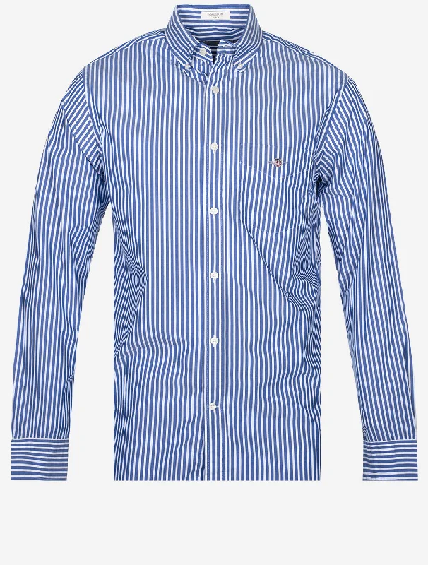 Regular Fit Poplin Stripe Shirt College Blue