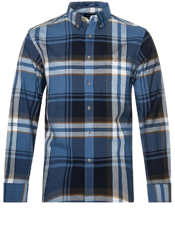 Regular Broadcloth Plaid Shirt Salty Sea