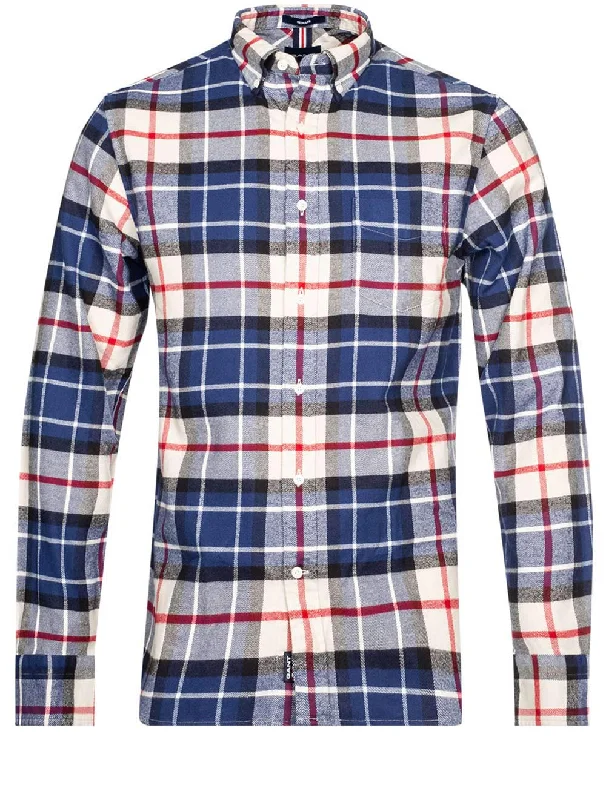 Regular Fit Flannel Tartan Shirt Deep Blue