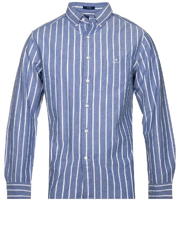 Regular Fit Oxford Wide Stripe Shirt College Blue