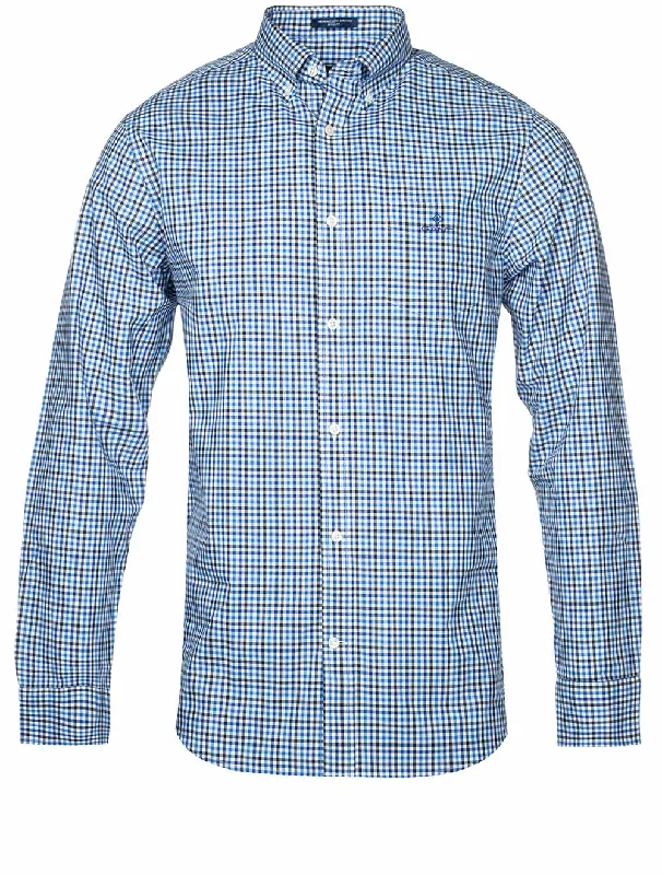 Regular Fit 3-Color Gingham Broadcloth Shirt College Blue