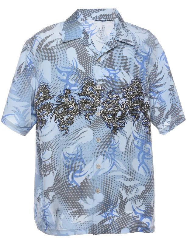 Y2K Dragon Print Shirt - L