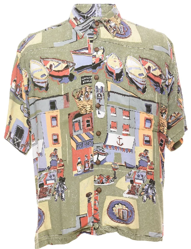 1990s Novelty Print  Shirt - M