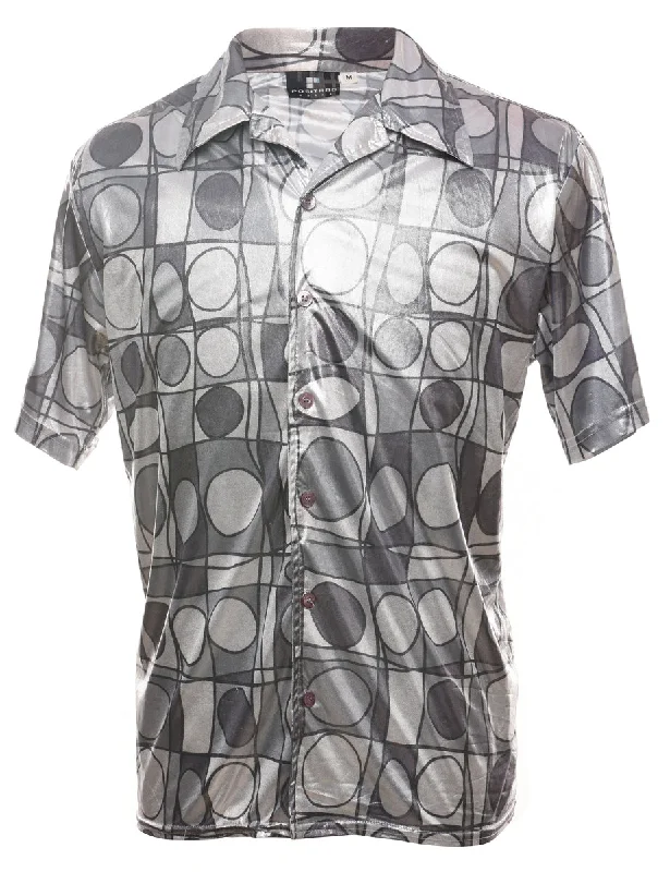 Y2K Silver Disco Shirt - M