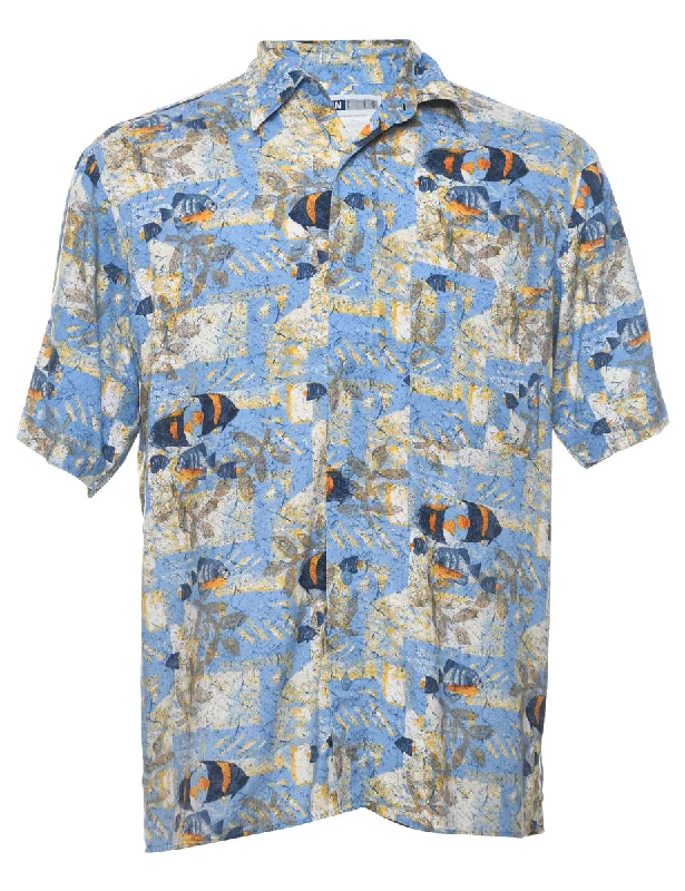 Animal Print Hawaiian Shirt - S