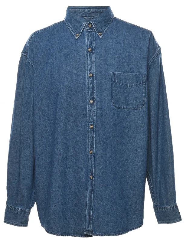 Medium Wash Denim Shirt - XL