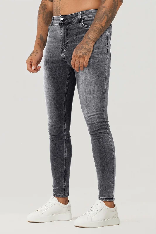 Men's Dark Gray Washed Skinny Jean