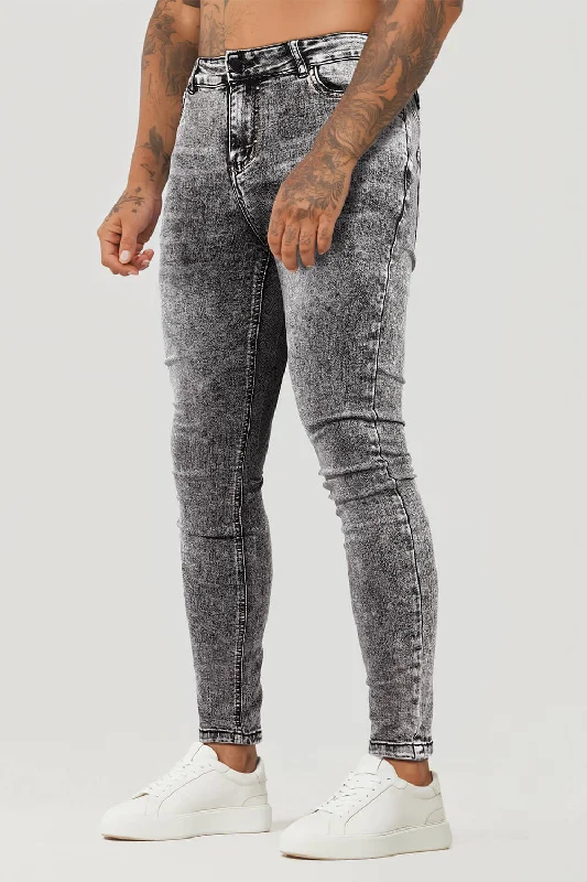 Men Gray Skinny Jeans - Washed