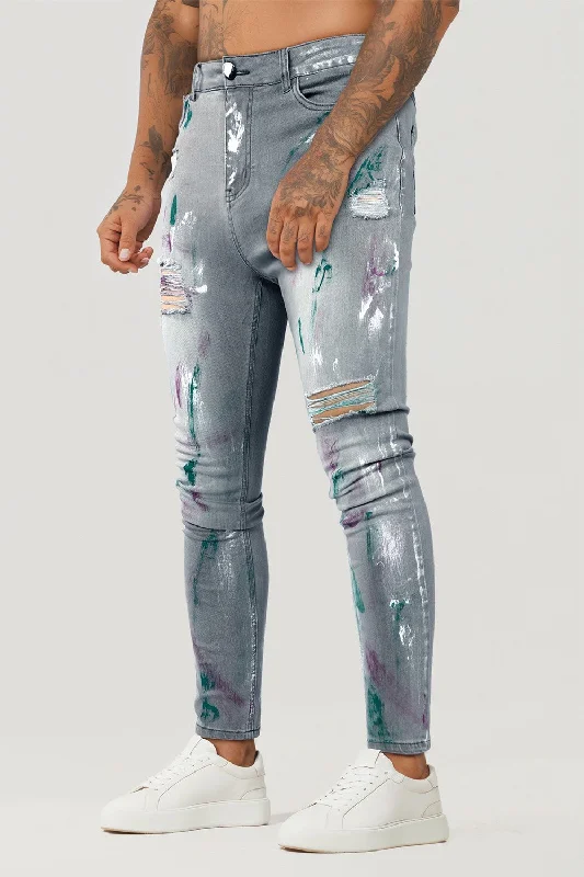 Men Paint Stretch Jean