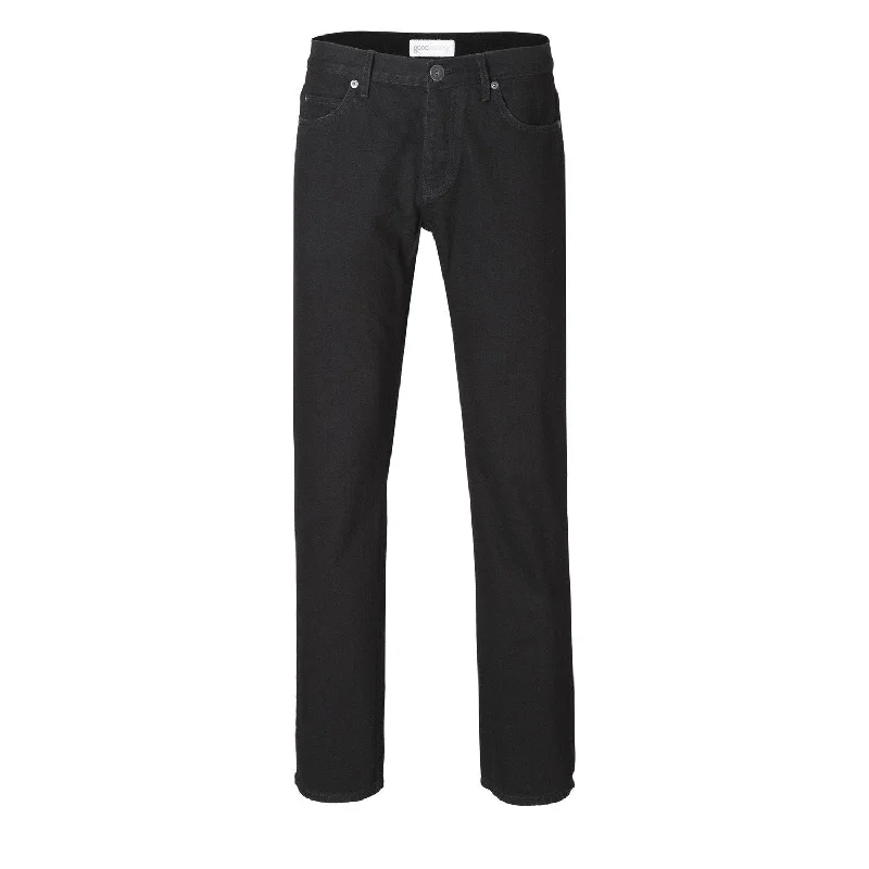 Mens Straight Jeans - Black One Wash