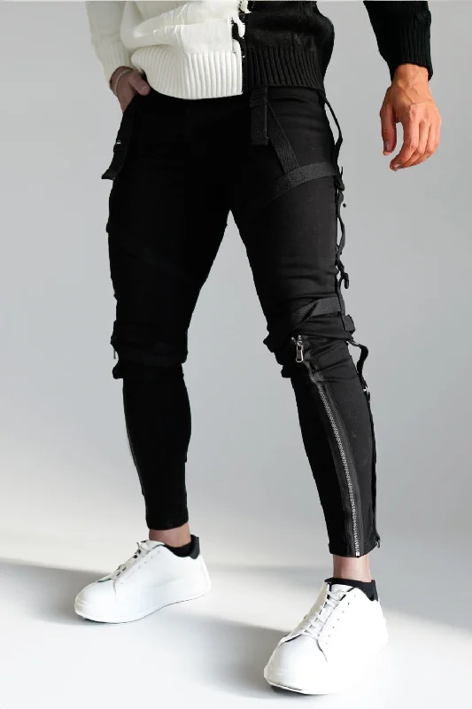 Men's Zipper Skinny Jean - Black