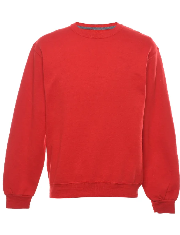 Red Plain Sweatshirt - M