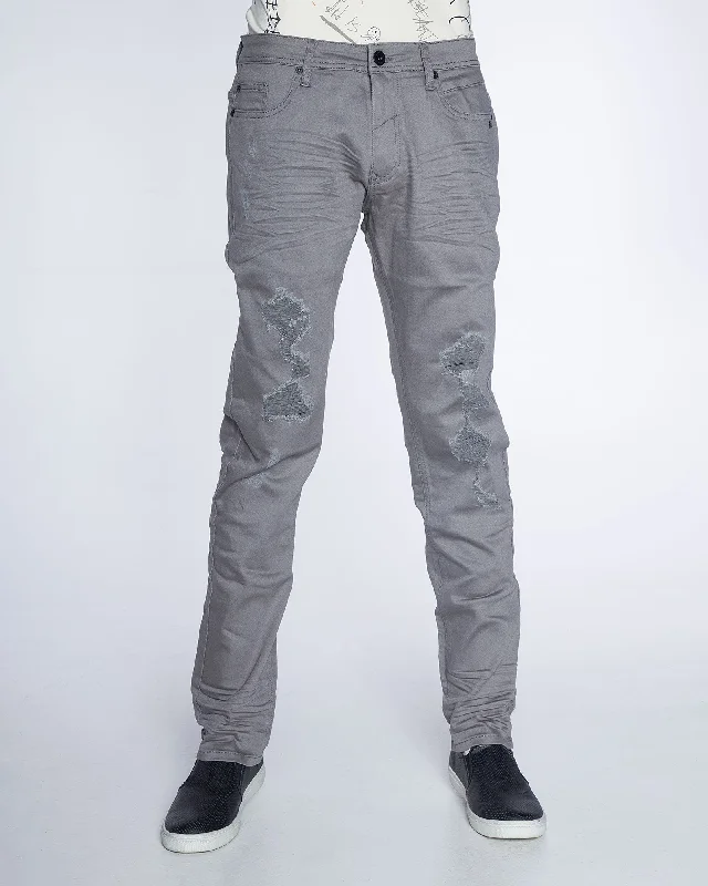 Regis | Men's Twill Jean With Rips