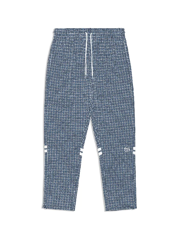 Dallas Houndstooth Track Pant- Maritime Blue