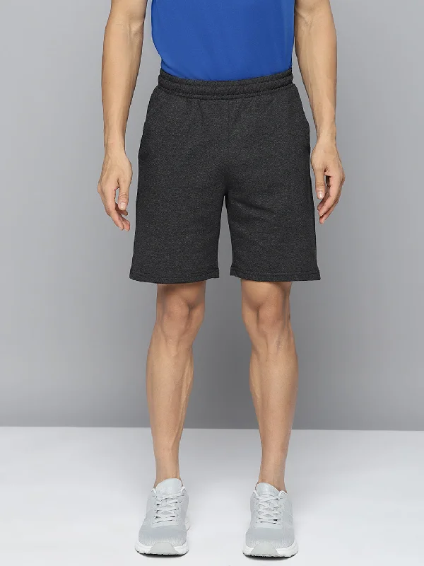 Alcis Men Charcoal Grey Solid Running Shorts