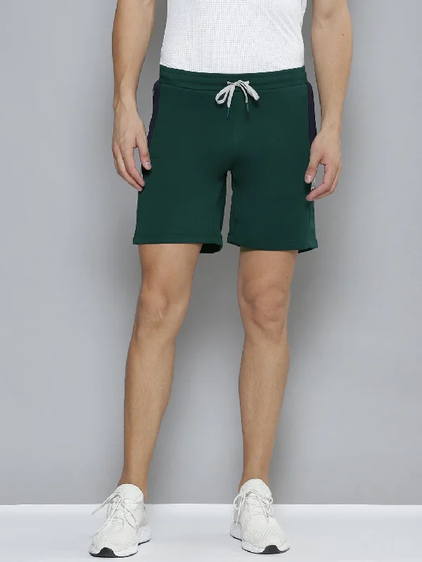 Alcis Men Green Solid Slim Fit Training or Gym Sports Shorts