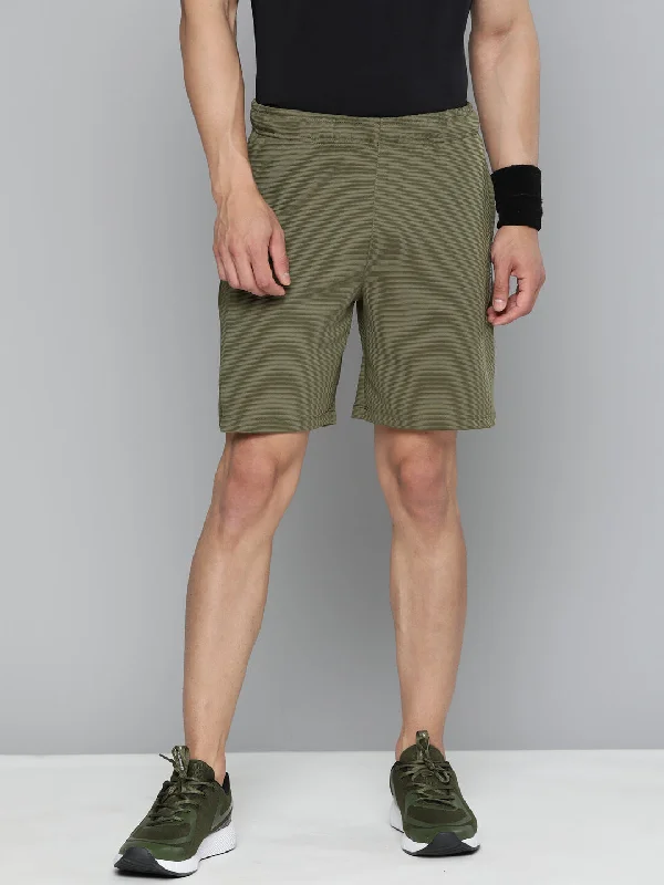 Alcis Men Olive Green Slim Fit Drytech+ Training or Gym Sports Shorts